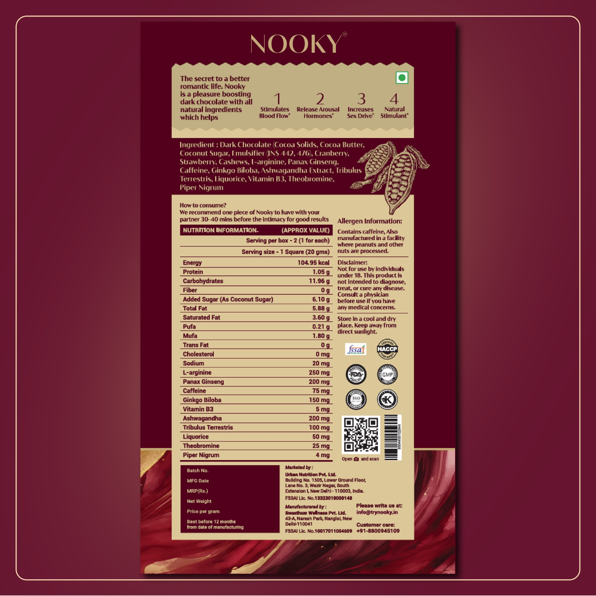 Nooky - Pleasure Boosting Chocolate for Couples
