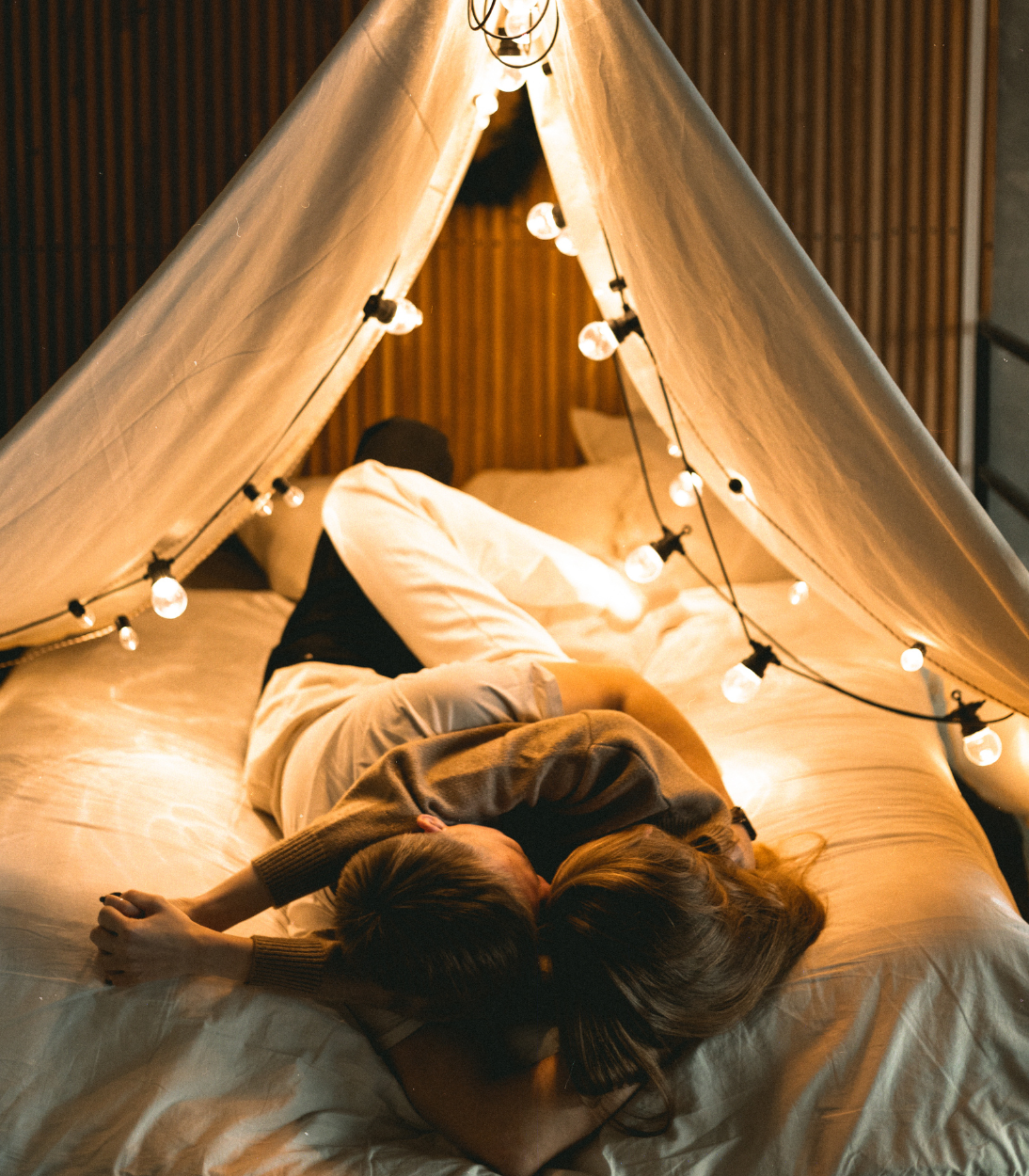 couple lying on bed