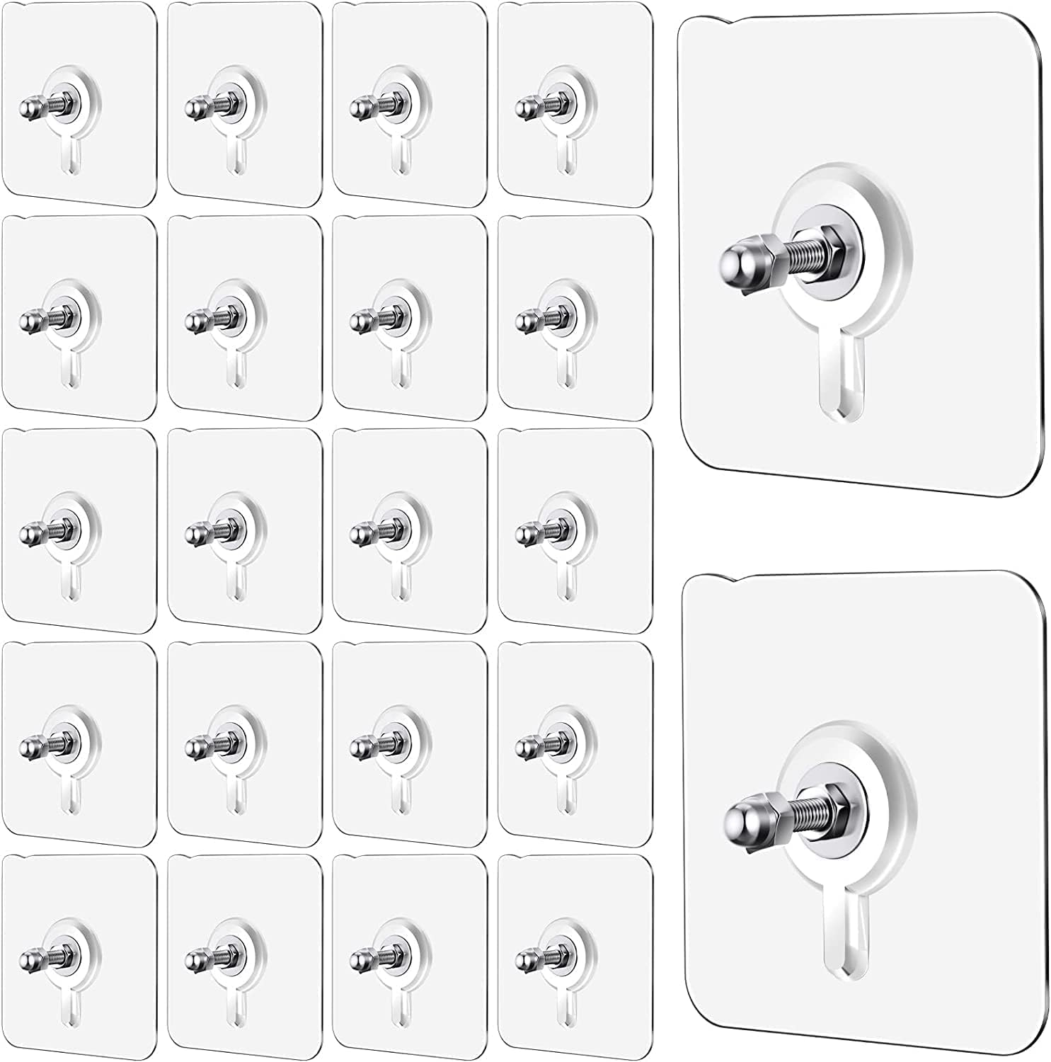 Heavy Duty Sticker Screw Hooks for Wall Without Drilling